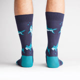 Sock it to Me Shark Attack Mens Crew Socks