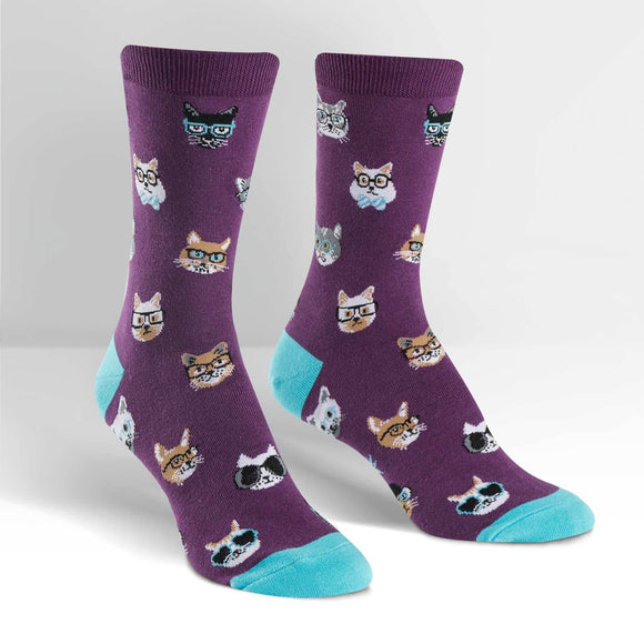 Sock it to Me Smarty Cats Womens Crew Socks