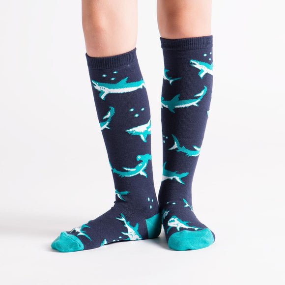 Sock it to Me Shark Attack Junior (aged 7-10) Knee High Socks